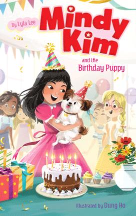 Mindy Kim and the birthday puppy